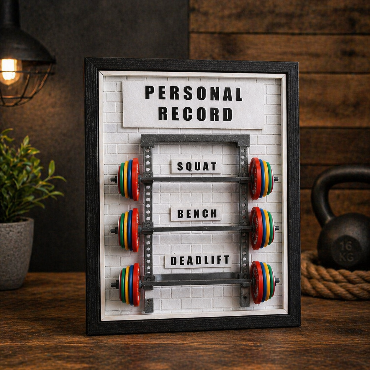 Personalised Gym PR Board | Custom Weightlifting Personal Record Display