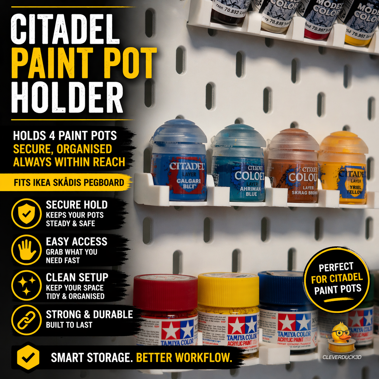Citadel Paint Holder Rack for IKEA Skadis