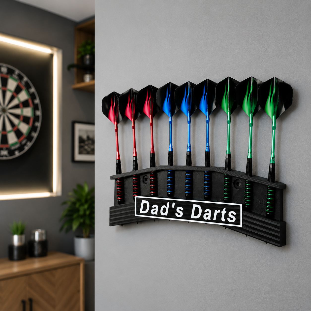 Personalised 9 Darts Holder Wall Mount – Custom Dart Display & Storage Rack
