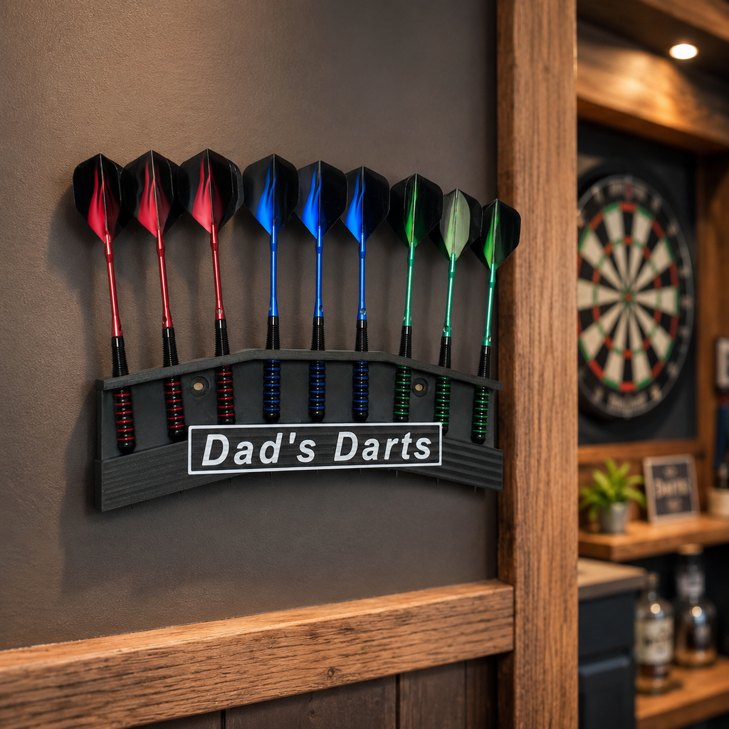 Personalised 9 Darts Holder Wall Mount – Custom Dart Display & Storage Rack