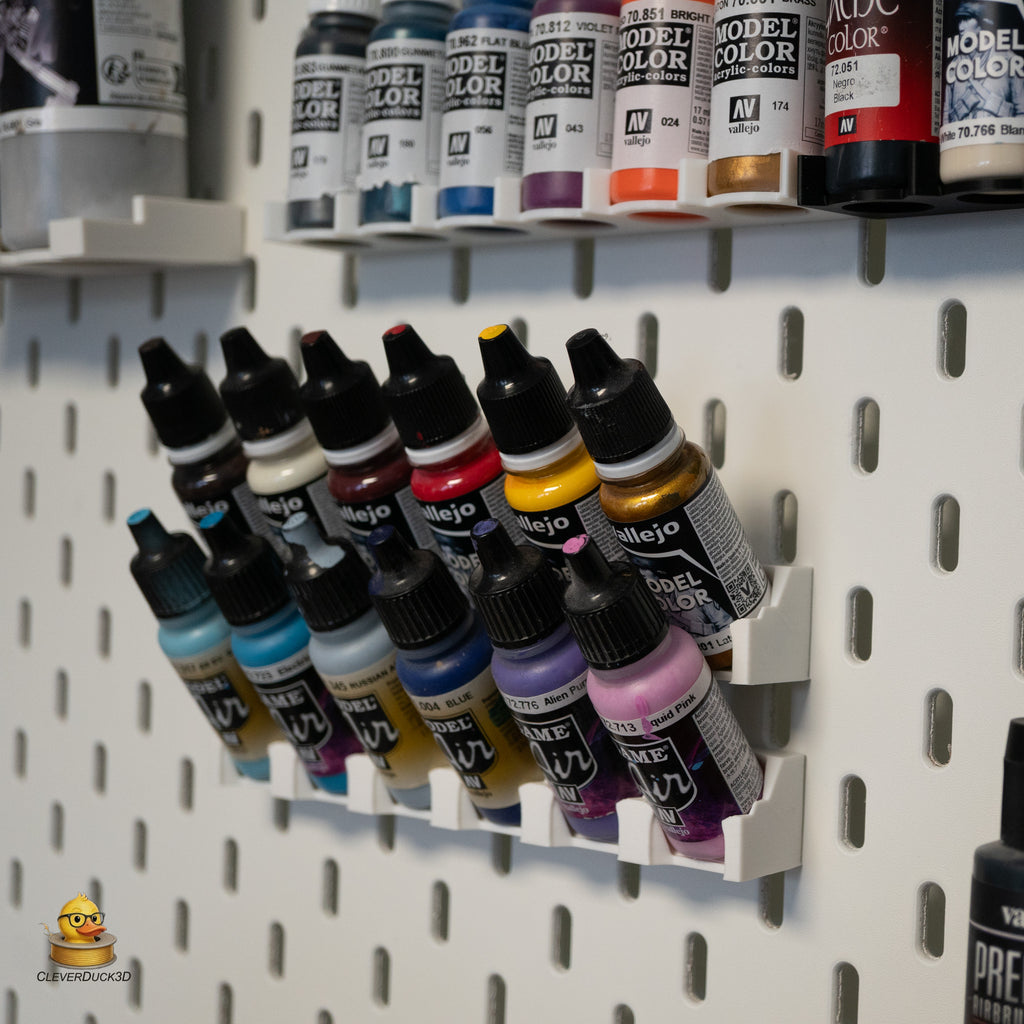 Vallejo Paint Holder Rack Tilted  for IKEA Skadis Pegboard