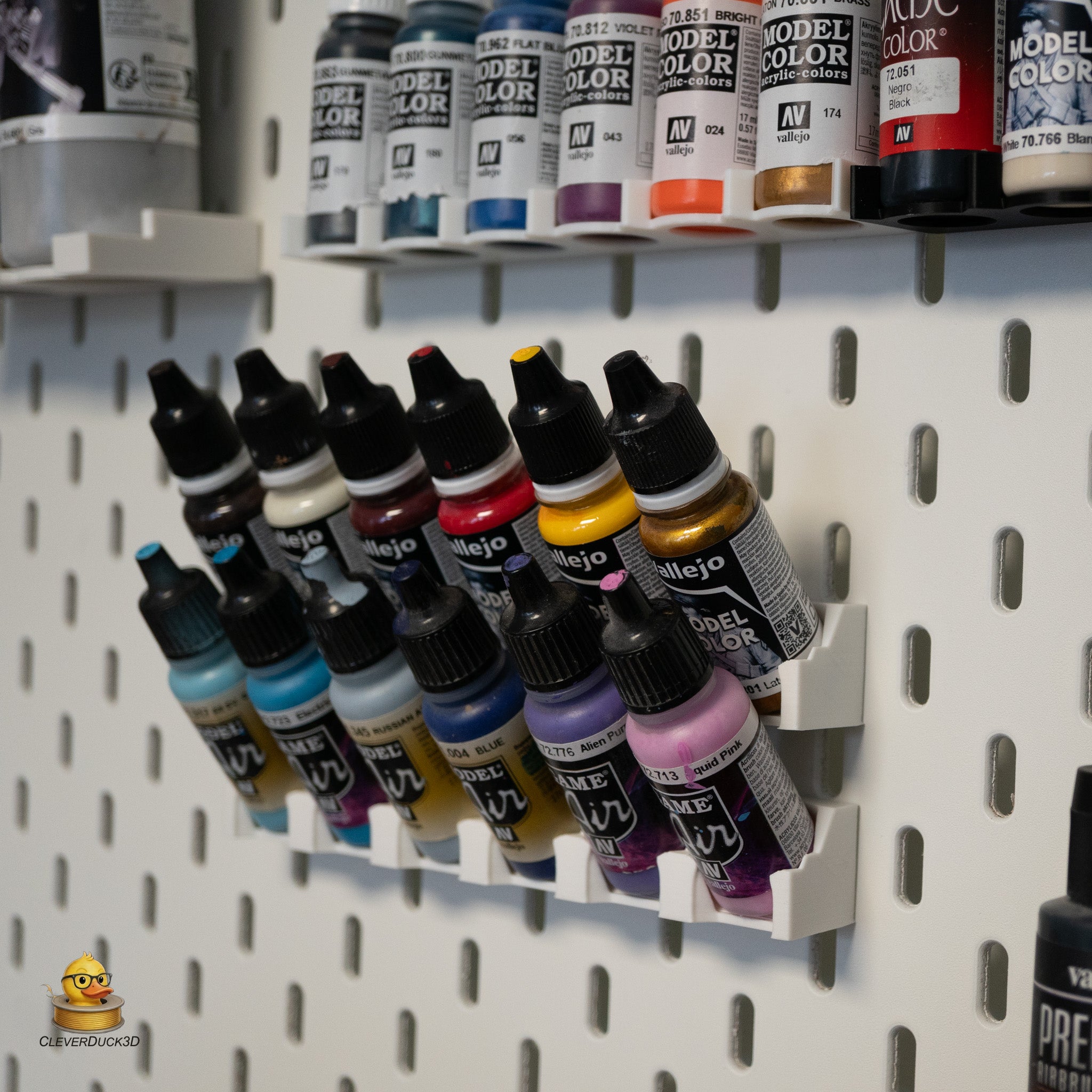 Vallejo Paint Holder Rack Tilted  for IKEA Skadis Pegboard