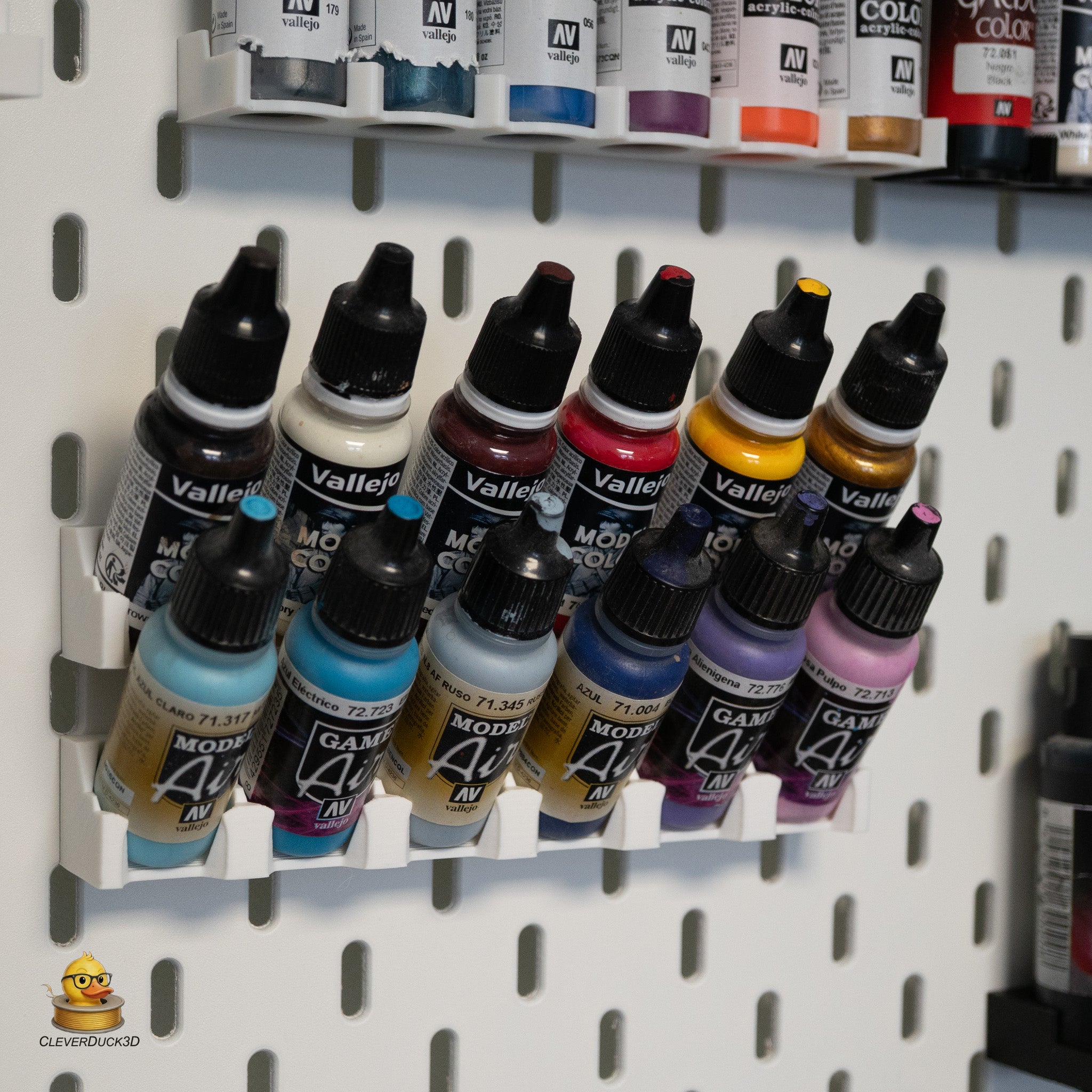 Vallejo Paint Holder Rack Tilted  for IKEA Skadis Pegboard