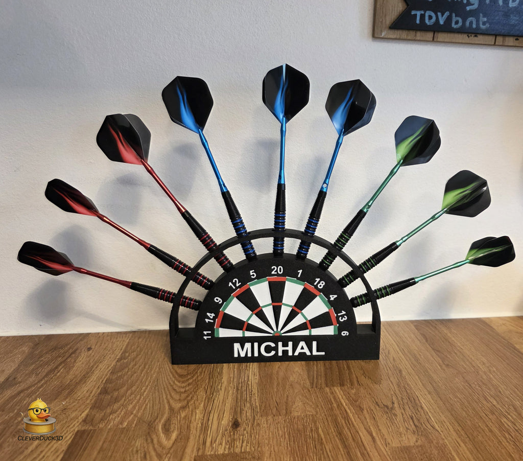 Personalised 9 Dart Holder | Custom Dart Stand