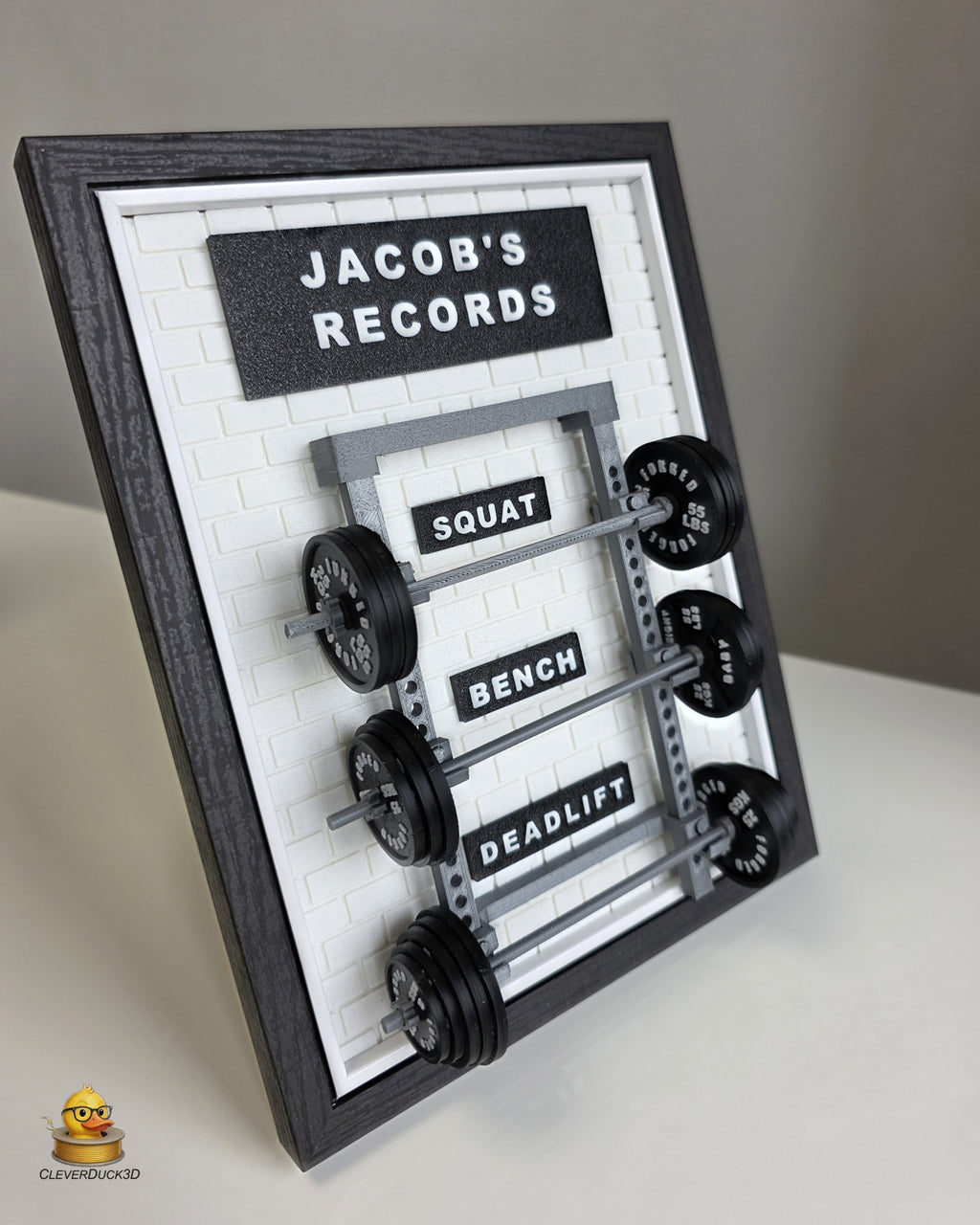 Personalised Gym PR Board | Custom Weightlifting Personal Record Display