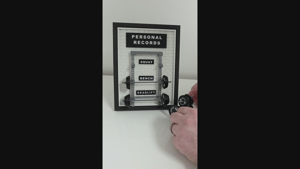 Personalised Gym PR Board | Custom Weightlifting Personal Record Display